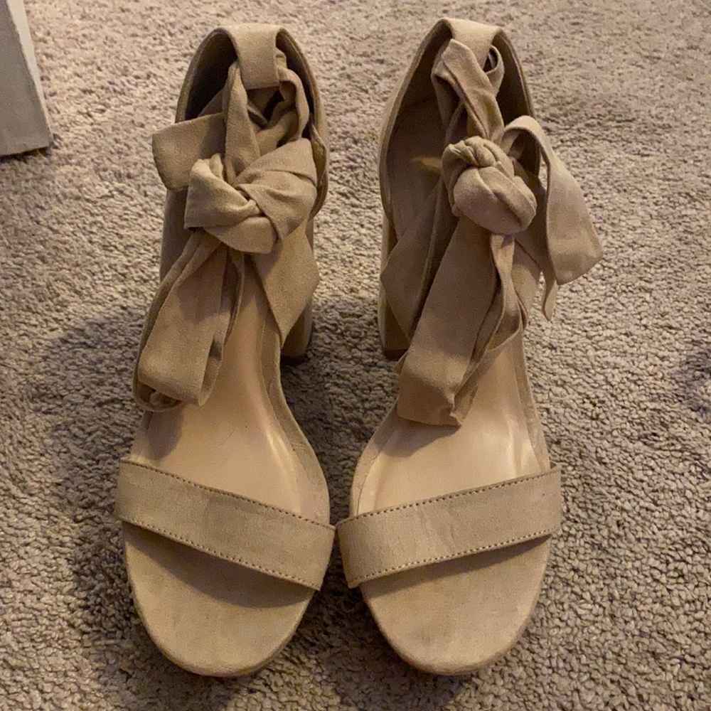 Lace up high heels